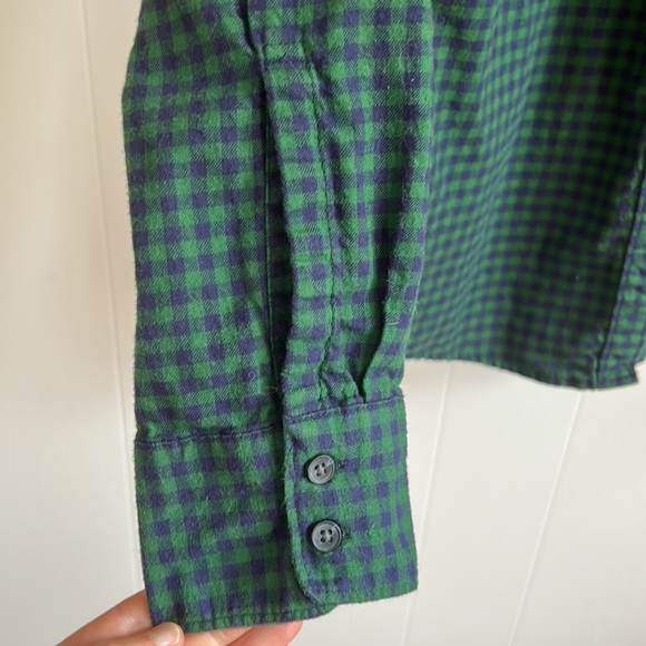 Eddie Bauer Flannel Green & Blue Gingham Women’s Size Small - Picture 6 of 14